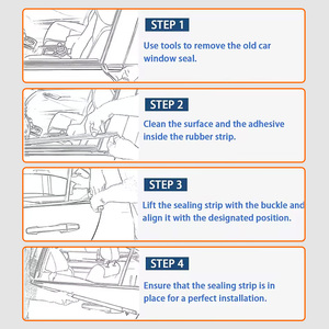 Guarnizione in gomma per finestrino con cintura per portiera posteriore <span class=keywords><strong>anteriore</strong></span>, nastro per rivestimento e rivestimento per guado Ranger 4D 2013-2020 - Product Image 3
