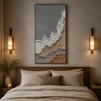 Décoration murale d'entrée de maison, relief décoratif, peinture à l'huile de paysage marin texturé, peinture paysagère texturée 3D naturelle peinte à la main