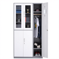 Meuble de rangement combiné en acier avec porte, armoire de classement de bureau, casier, placard, mobilier verrouillable au design moderne pour chambre et centre commercial