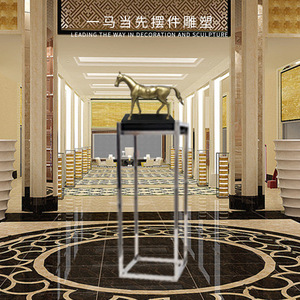 Sculpture de cheval Yima Dangxian 480*130*350MM en aluminium coulé, figurine décorative pour hall d'hôtel - Product Image 1