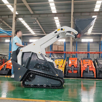Mini-chargeuse sur pneus alimentée par un moteur diesel Kubota |   Machinerie de construction compacte, souffleuse à neige, pelle rétrocaveuse, charge nominale de 0,5 tonne