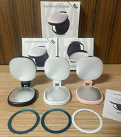 Rotation à 360° 180 °   Mini miroir à selfie magnétique pliable à LED pour téléphone portable, anneau lumineux pour la photographie vidéo Magsafe, maquillage
