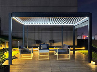 Vente en gros Pergola d'extérieur au design moderne en aluminium Pergola à persiennes bioclimatique à revêtement par poudre motorisée et étanche sur mesure