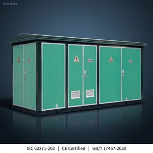 Sous-station compacte préfabriquée de style européen 1600 kVA 10 kV/0,4 kV, type boîtier extérieur, solution clé en main pour transformateur de sous-station - Product Image 1