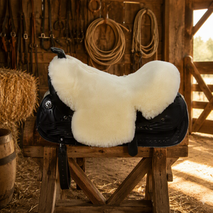 Housse de <span class=keywords><strong>selle</strong></span> Western en peau de mouton australienne de qualité supérieure, coussin d'équitation en laine d'agneau pour l'équitation en extérieur - Product Image 5