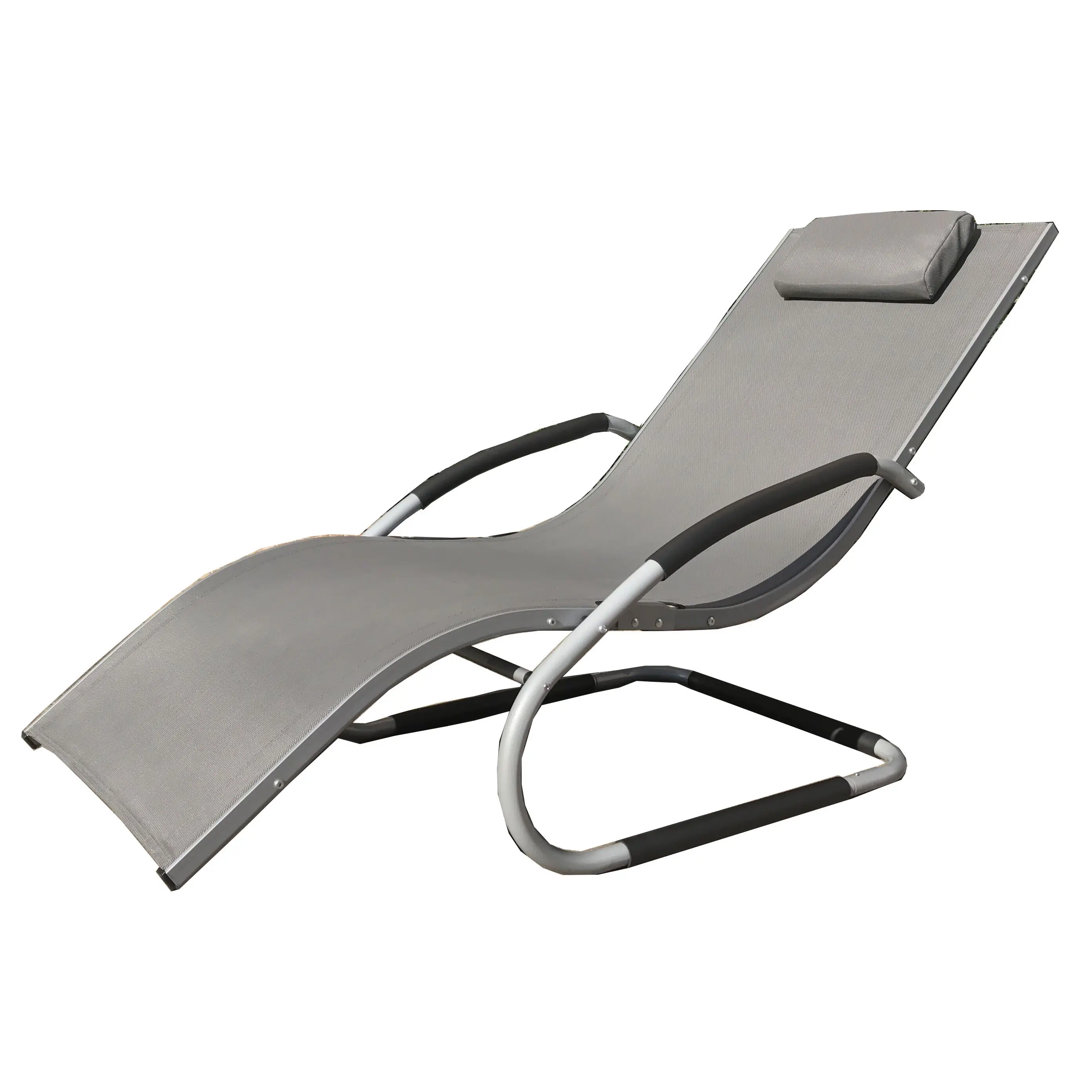 Outdoor Metalen Aluminium Zwembadstoelen Best Verkopende Single Chaise Lounge Nieuw Design Ligstoel