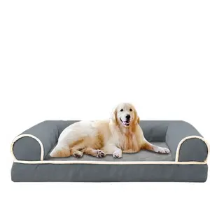 Luxury suede Anti-Slip Bottom Waterproof Pet Bed High Grade Memory Foam Dog Pet Bed With zipper sofa style