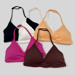 <span class=keywords><strong>Reggiseno</strong></span> Sportivo Personalizzato con <span class=keywords><strong>Schiena</strong></span> <span class=keywords><strong>Scoperta</strong></span>, Imbottitura Rimovibile, Colore Unico, Asciugatura Rapida, Compressione, Scollo a V, per Yoga e Fitness - Product Image 1