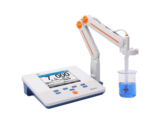 PH400F Professional Laboratory Benchtop pH Meter 3-in-1 MV/Temperature Reading LCD Display 5 Buffers USB Interface 500 Data