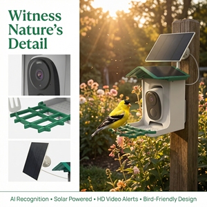 Caméra Alimentée par Énergie <span class=keywords><strong>Solaire</strong></span> WiFi pour Nids d'Oiseaux, Fabrication Personnalisée en Usine, 3MP, Identification des Oiseaux par IA, 3W <span class=keywords><strong>Solaire</strong></span>, 5200mAh, Faible Coût - Product Image 2