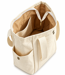 Wholesale Custom Logo Cotton Canvas Tote Bag Multi Pocket Outdoor Travel <b>Soft</b> <b>Handbag</b> Shoulder Carrier - Product Image 6