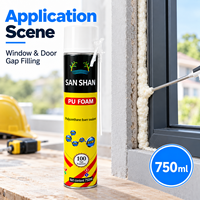 Colle mousse polyuréthane monocomposant blanche industrielle à haute expansion A51 750 ml pour le remplissage des joints de portes et fenêtres et l'étanchéité des bâtiments