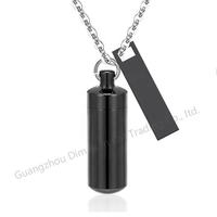 Collier urne funéraire moderne de luxe en alliage écologique, en forme de bouteille, gravé au laser avec logo personnalisé pour les cendres humaines ou d'animaux de compagnie