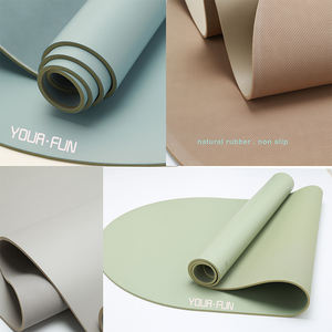 Tapete de <span class=keywords><strong>Yoga</strong></span> <span class=keywords><strong>Ecológico</strong></span> y Orgánico Personalizado de 4mm de Grosor, de Caucho Natural PU Extra Grueso, Color Negro y Dorado, Producto al por Mayor - Product Image 3