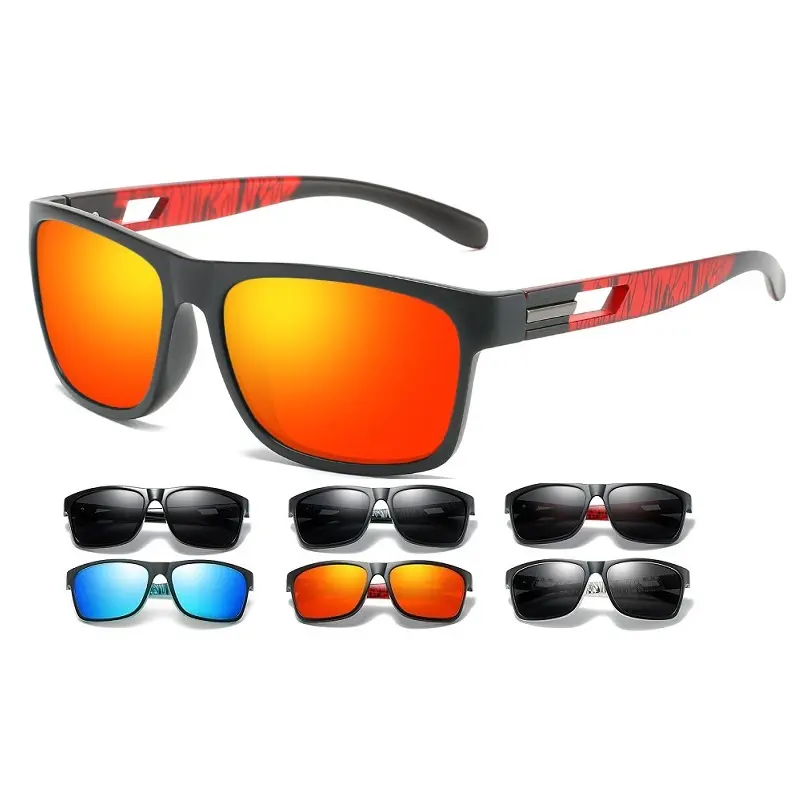 Colorful Floral Printing Rectangular HD UV400 Polarized PC Lens Oversized Square Sporty Sunglasses for Men Women