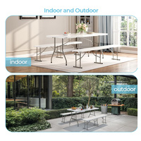 Table pliante en plastique Portable de 6 pieds avec poignée Design moderne durable pour les banquets de fête en plein air mariages