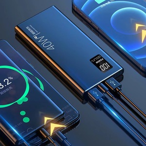 พาวเวอร์แบงค์ 20000 มิลลิแอมป์ชั่วโมง 40 วัตต์ รองรับการชาร์จเร็ว ช่องเสียบ USB Micro USB  5V สีดำและสีขาว K8 พาวเวอร์แบงค์แบบแบ่งปัน - Product Image 1