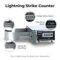CUAJE OBVG-3M Compteur d'Éclairs et Enregistreur de Tempêtes en Acier Inoxydable avec Plage de Mesure 0-99999 pour la Protection Contre la Foudre