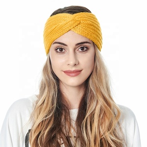 Bandeau en tricot MIO pour <span class=keywords><strong>femme</strong></span>, bandeau d'hiver de haute qualité, bon marché, personnalisé, bandeau en tricot croisé, bandeau en tricot d'hiver - Product Image 2