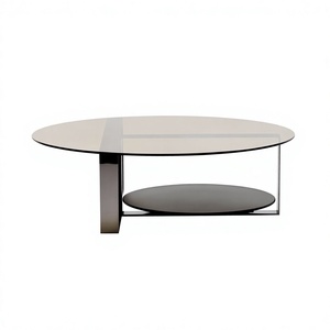 Attractive Look Frame Round <b>Coffee</b> <b>Table</b> Iron Top Durable Quality Black Customizable Color Size Minimalist Living Room Furniture - Product Image 1