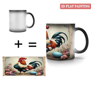 Tasse magique 11oz en céramique noire givrée sensible à la chaleur, réutilisable et écologique - Product Image 4