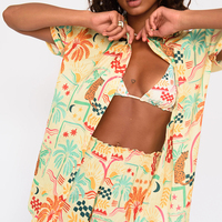 Marque distributeur Ensemble bikini string trois pièces Maillot de bain de créateur imprimé par sublimation Maillot de bain Vêtements de plage Micro Mini Bikini avec chemises