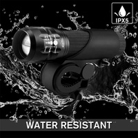 Lampe torche LED zoomable 3 modes en aluminium pour vélo