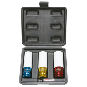 Jeu de 3 douilles à chocs de qualité bricolage pour jantes en aluminium 17 19 21mm Jeu d'outils à main Finition chromée Carré Hex Caractéristiques Personnalisation OEM - Product Image 1