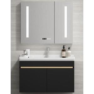Mueble de Baño Gris CR de 90 cm con Espejo Inteligente y Lavabo de Cerámica de una Pieza - Product Image 3