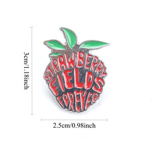 <strong>Beatles</strong> 'STRAWBERRY FIELDS FOREVER' Inspired Brooch Strawberry Brooch Pin Creative Ins Style Badge - Product Image 4