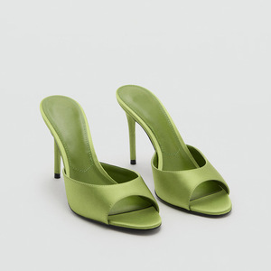 <span class=keywords><strong>Sandali</strong></span> Estivi da Donna Slip-On in Raso con Punta Aperta, <span class=keywords><strong>Tacco</strong></span> a Spillo Super Alto, Suola in Gomma e Design Senza Cinturino Posteriore - Product Image 5