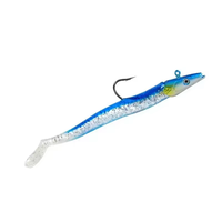 DN 11cm 22g Leurres de pêche à l'anguille de sable simulés Appâts d'anguille souple Tête de gabarit Queue de pagaie Leurre en plastique souple Swimbait