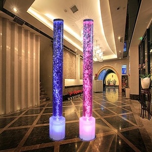 Lampes modernes de <span class=keywords><strong>colonne</strong></span> à bulles d'eau en acrylique à couleur changeante à LED Design imprimé Séparateurs suspendus pour salle à manger Vente directe en usine - Product Image 5