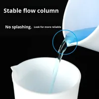 Bécher expérimental en PTFE avec poignée et couvercle en tailles 100 250 500ml personnalisation ODM disponible