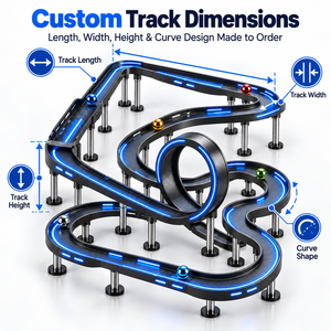 Nouvel Arrivage : Circuit de Course de Voitures en Marbre Circulaire avec Système Intelligent de Jeu Lumineux à LED, Thème Logo Couleur Personnalisé - Product Image 3