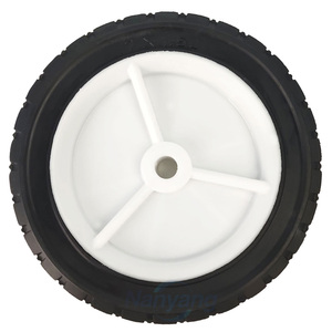7x1.3'' Push Lawn Mower <b>Wheels</b>, 7 Inch Spoked <b>Plastic</b> <b>Wheel</b> and Tire for Lawnmower and DIY Trolley Wagon Cart - Product Image 1