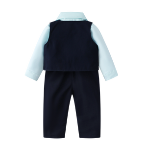Ensemble Habillé Enfant Garçon 3-6 Ans : Gilet, Chemise Manches Longues Coton avec Nœud Papillon et Pantalon à Bretelles - Product Image 3