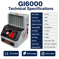 Nettoyeur et testeur d'injecteurs de carburant à ultrasons GATmatic GI6000 pour moteurs essence 6 cylindres