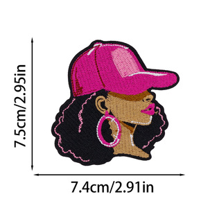 Set de Parches Termoadhesivos Ecológicos de Mujer Afroamericana, <span class=keywords><strong>Bordado</strong></span> <span class=keywords><strong>Feminista</strong></span> Afro Queen para Ropa, Chaqueta, Sombrero, Bolso, Manualidades DIY - Product Image 3