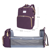 Sac à Langer Maternité et Allaitement Pliant, Étanche et Tendance, pour Voyage, avec Lit de Bébé Intégré, Sac à Dos et à Main pour Poussette
