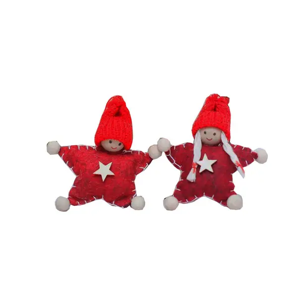 Handgemachtes Garn gestrickt Weihnachts handwerk hängen Santa Puppe Weihnachten Gnom Puppe Weihnachten Elf Puppe