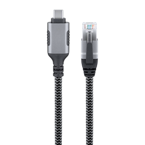 Carcasa de aleación de aluminio tipo trenzado <span class=keywords><strong>USB</strong></span> C a RJ45 Cable de red 26AWG conexión directa de tabletas para teléfono portátil - Product Image 1