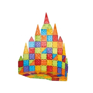 Juego de bloques de construcción de montaje DIY educativo de 100 Uds., azulejos magnéticos de plástico, bloques magnéticos, juguete de vidrio dirigido - Product Image 2