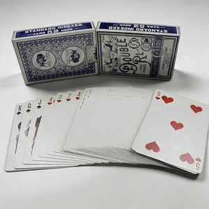 Cartes de poker personnalisées écologiques avec papier de base bleu 300 g/m² finition lin, boîte en papier sur mesure, usine de jeux de cartes OEM - Product Image 1