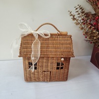 Panier miniature en bambou tressé authentique, style moderne et minimaliste, fait main, boîte de rangement décorative, souvenir pour maison miniature