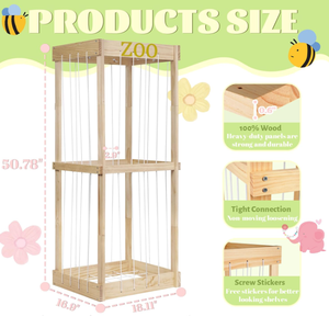 Chất Lượng Cao Thú Nhồi Bông Động Vật Sở Thú Gỗ Plushie Lưu Trữ Thú Nhồi Bông Động Vật Vườn Thú Lưu Trữ Lồng Với Zoo Mô Hình Ban Nhạc Đàn Hồi - Product Image 4