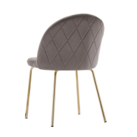 Dowell Furniture DA2043-G Chaises de salle à manger gris nordique Gris foncé Gris clair Velours Doré Pied Chaise de salle à manger rembourrée grise