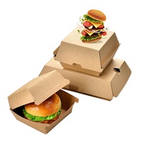 Grande boîte à hamburger en carton jetable personnalisée de qualité alimentaire avec revêtement UV Emballage à déjeuner pour sushis et croustilles