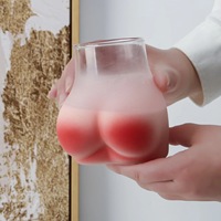 Tasse en verre borosilicate transparente à bouton-poussoir, style mignon, résistante aux hautes températures pour boissons froides et café