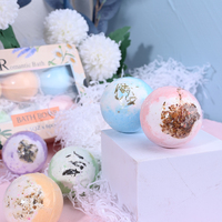 Aixin OEM ODM Set Bom Mandi Pelangi Bahan Alami Organik Kustom 6 Buah Bola Warna Ganda Bunga Kering Melembapkan